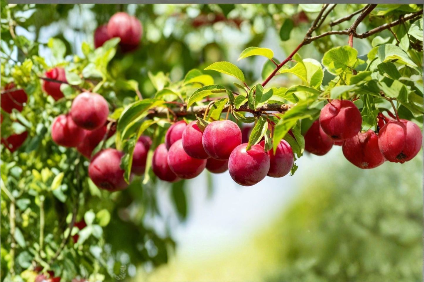 AU Rosa Plum Tree β 4-6 Ft Live Fruit Tree with Red Plums, Deciduous, Prunus salicina Hybrid for Garden & Backyard Orchard