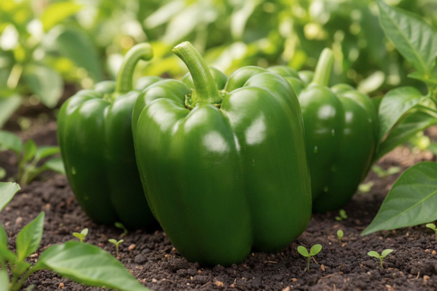 Green Bell Pepper Live Plants, 2 Hybrid Non-GMO Vegetables, Capsicum annuum for Garden & Containers