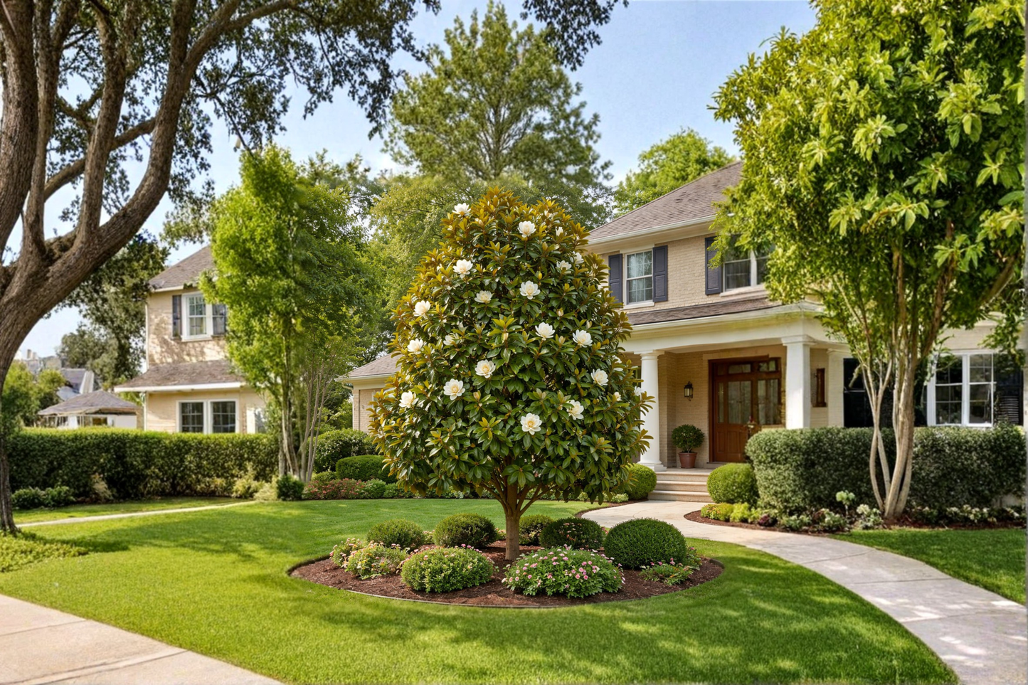Live Southern Magnolia Tree 4-5 Ft in 5-Gallon Container, Magnolia grandiflora, White Flowers, Evergreen Shade Tree