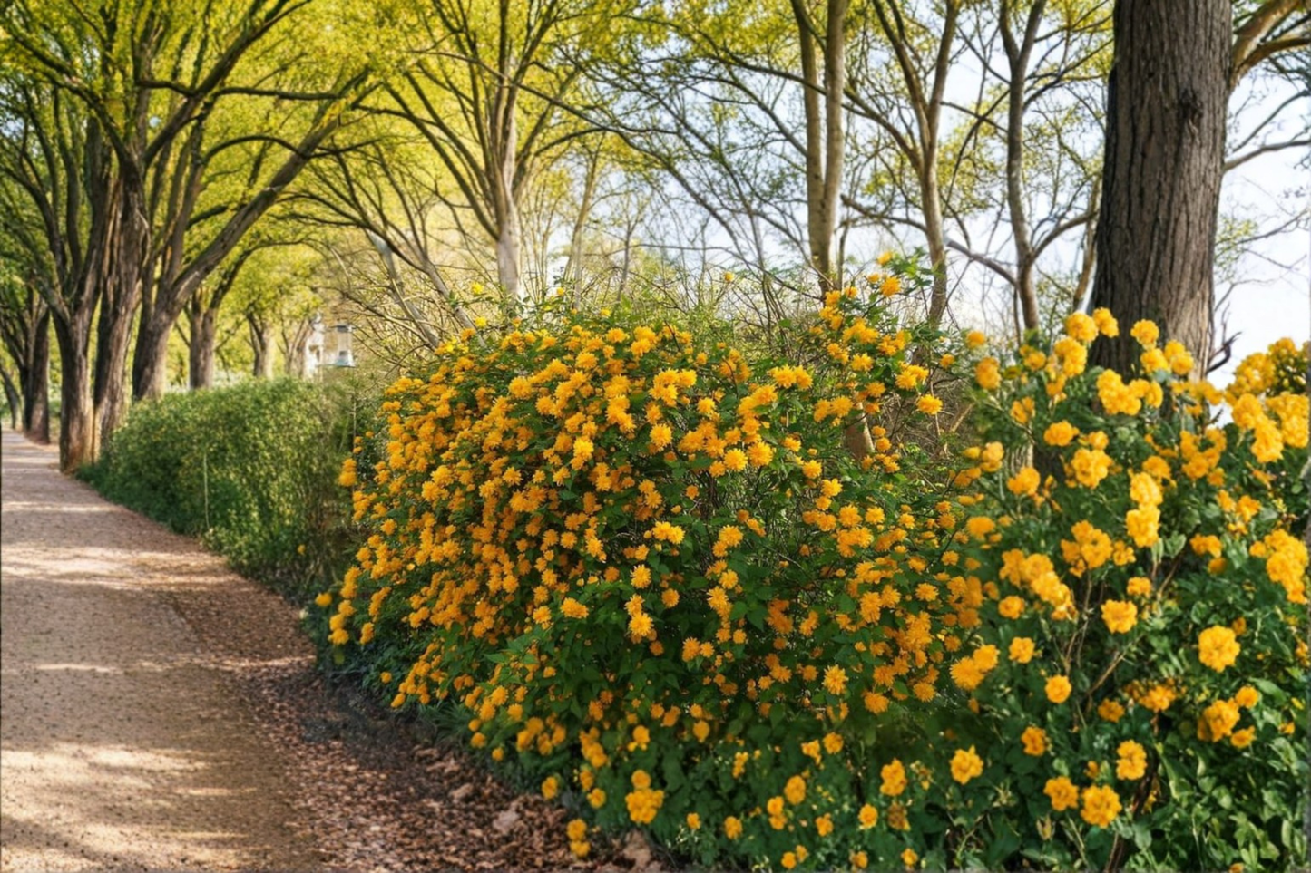 Japanese Kerria Pleniflora Live Plant – 4 Inch Pot, Double Yellow Flowers, Ornamental Shrub for Garden Borders & Landscaping