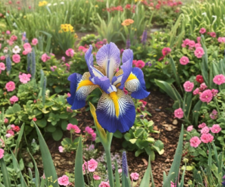 Blue Comet Bearded Iris Seeds – Flowering Perennial with Blue, White, Yellow Blooms – Iris germanica Hybrid for Garden Beds