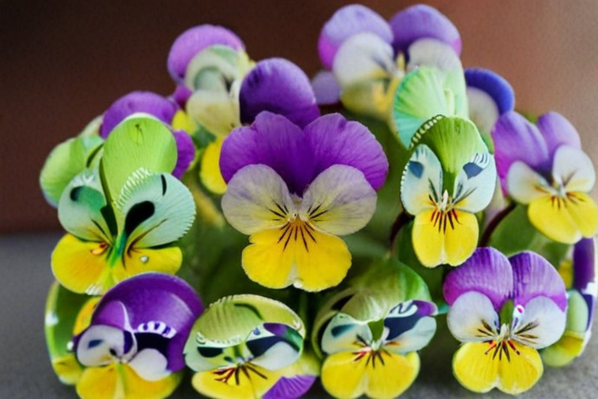 Johnny Jump Up Seeds - 100 Purple Yellow Flower Seeds - Viola cornuta - Easy Grow Garden Planting for Borders & Containers