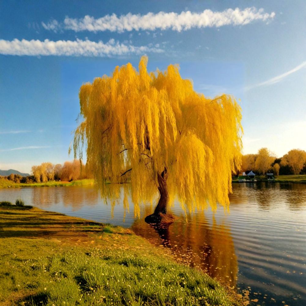 Golden Weeping Willow Tree 3 Feet Tall | Salix alba ‘Tristis’ Live Ornamental Shade Tree