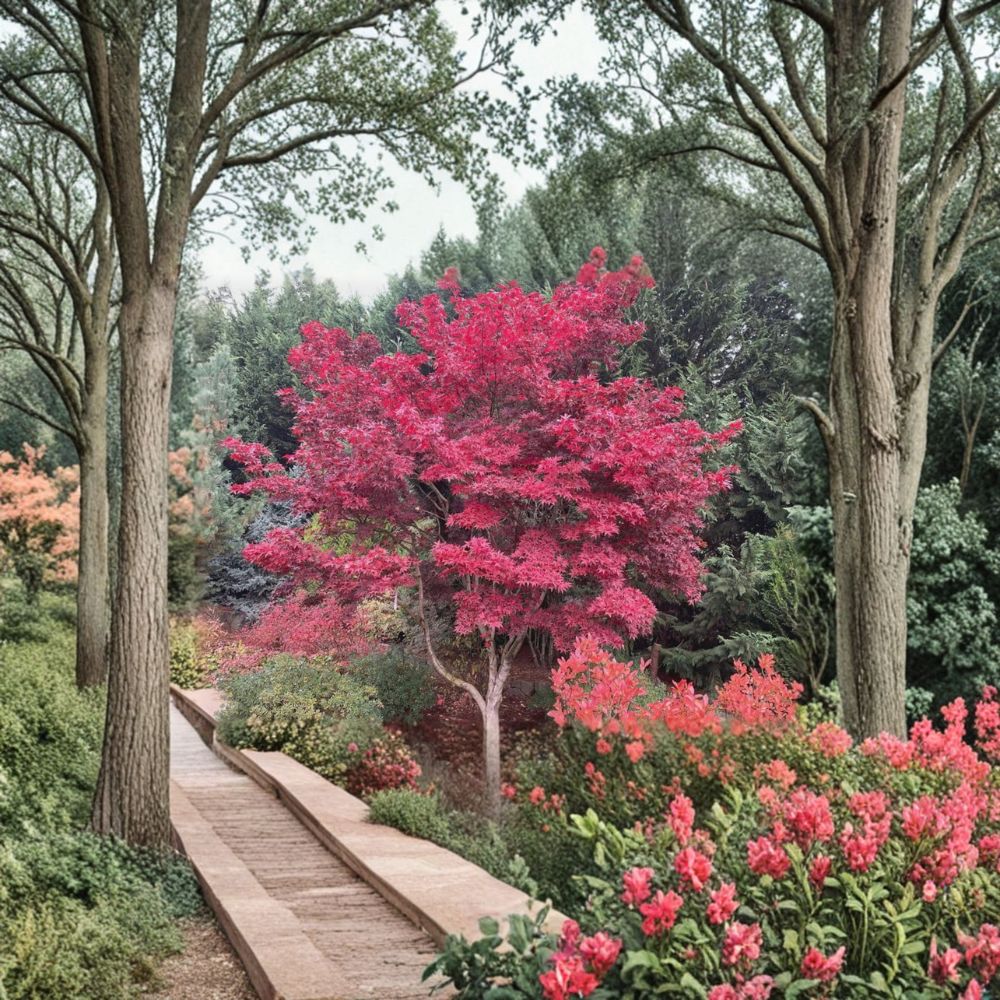 Fireglow Japanese Maple Tree – Acer palmatum ‘Fireglow’ Live Tree | Bright Red Upright Maple | 15–20 Inches Tall | #3 Container