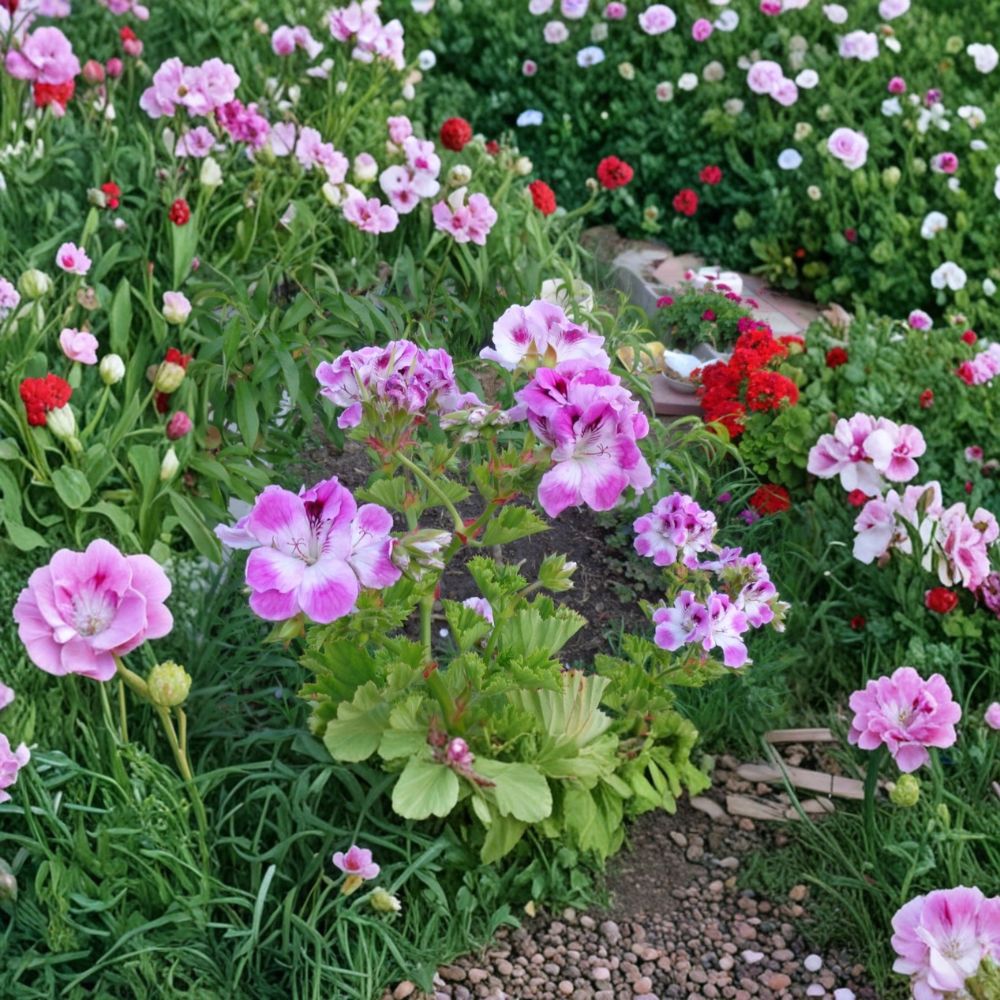 Purple & White Regal Geranium Cuttings – 2 Live 6 Inch Pelargonium Cuttings for Patio & Container