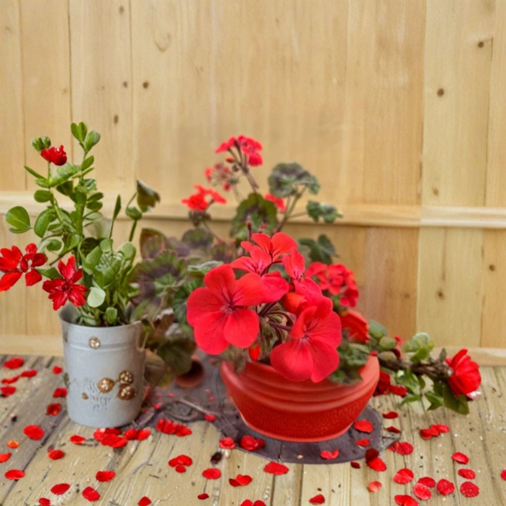 Deep Red Geranium Live Plant – Evergreen Pelargonium with Hardy Red Blooms