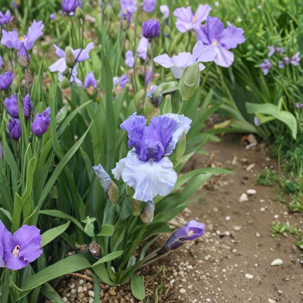 Iris ‘Crowned Heads’ Bearded Iris Rhizomes | 3 Pack #1 Grade Violet & Blue Perennial Flowers