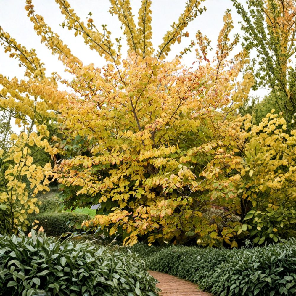 Hamamelis virginiana 'Ice Queen' Witch Hazel Live Plant - 12 Inch, 1 Gallon Pot, Fragrant Winter Blooms
