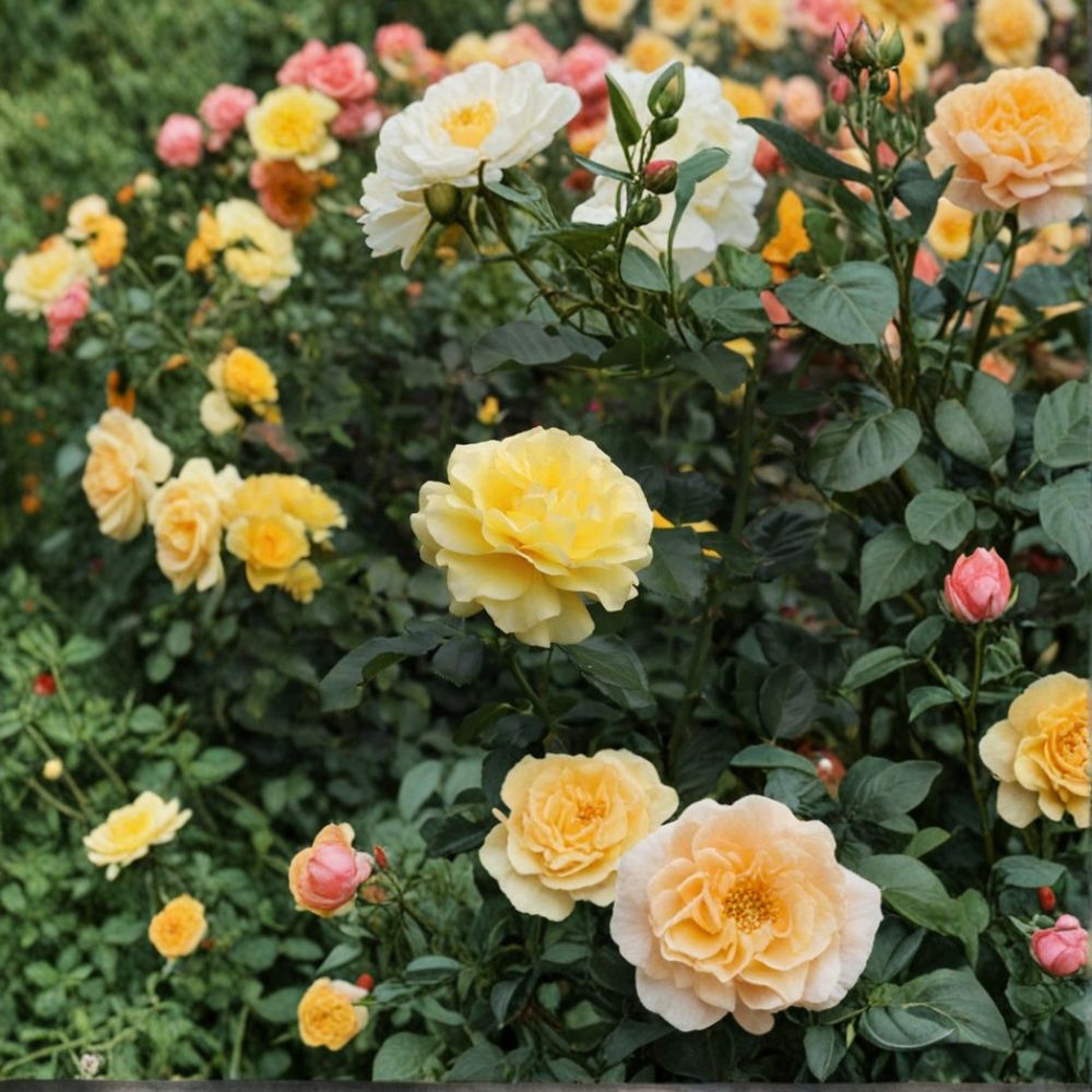 Sunsprite Floribunda Rose – 5 Gallon Live Bush Plant with Deep Yellow Fragrant Blooms