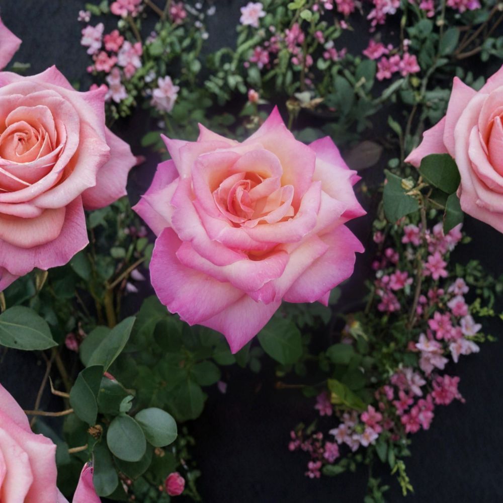 Kordes Perfecta Hybrid Tea Rose Live Plant - 1 Gallon Everblooming Cream & Pink Rose Bush