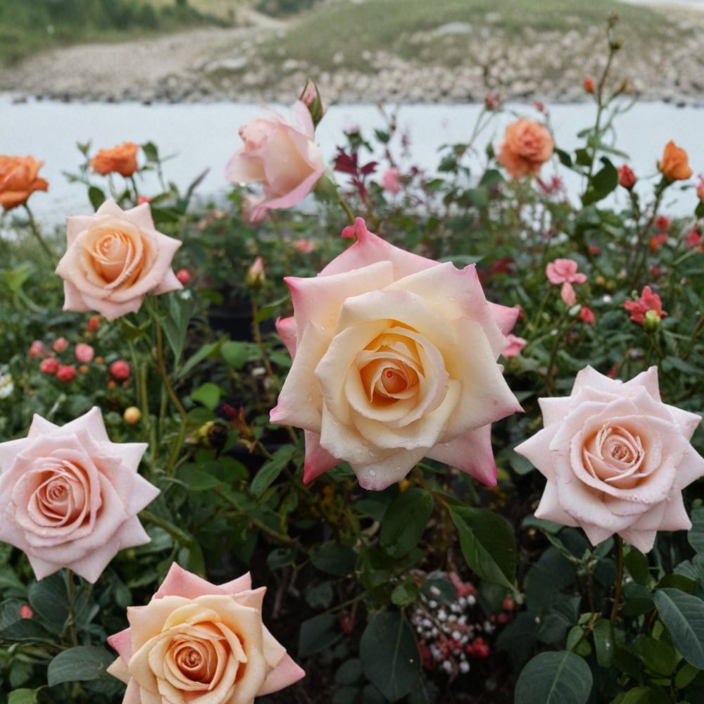 Peace Rose – Rosa Hybrid Tea Live Plant | 3 Gallon Size | Award-Winning Yellow Pink Blooms