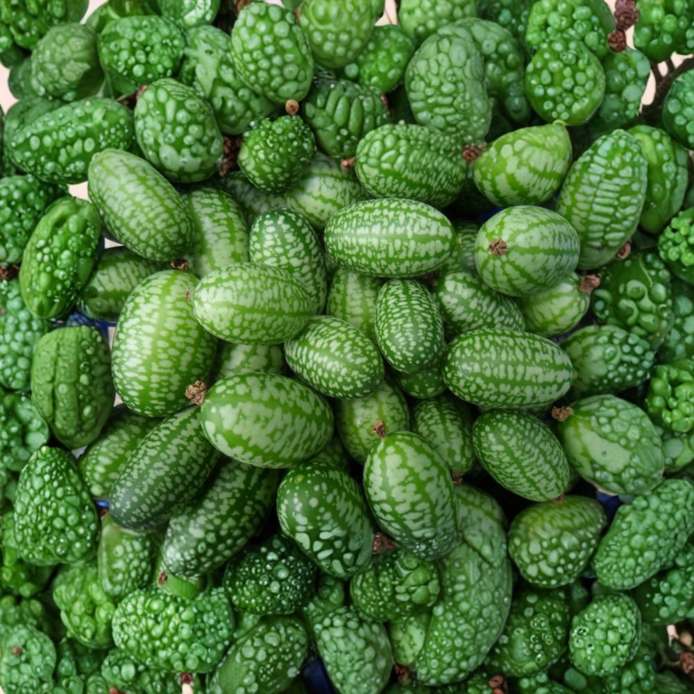 Mexican Sour Gherkin Seeds – Melothria scabra Heirloom | 50 Organic Non-GMO Seeds | Cucamelon Mouse Melon Pepquinos