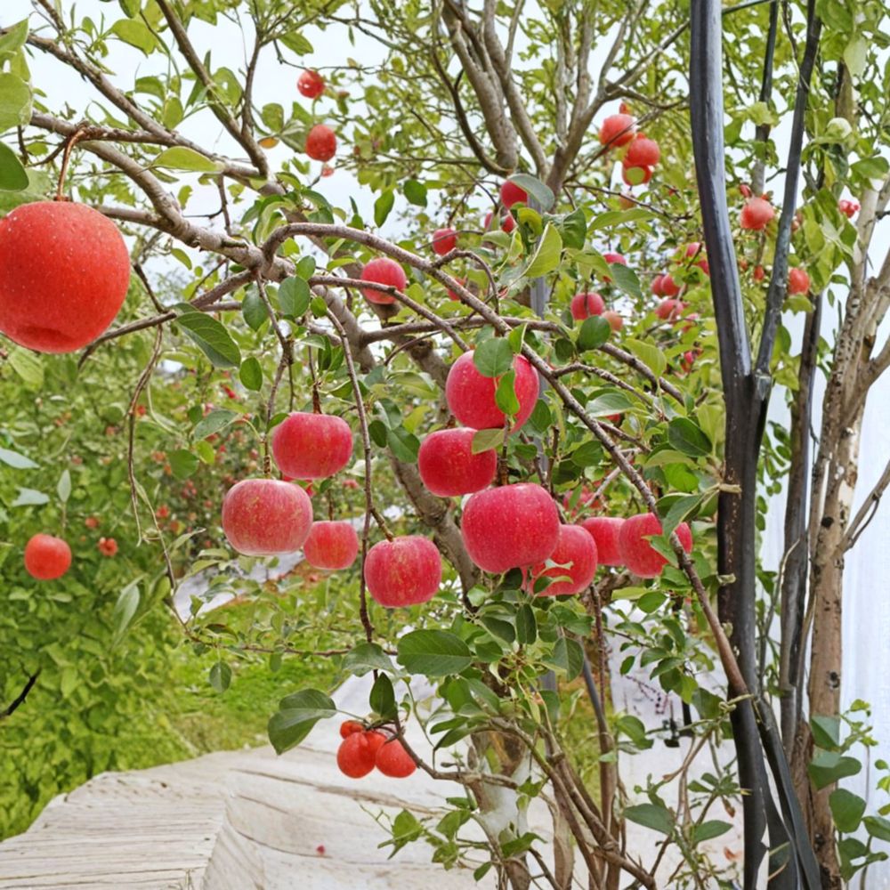 Fuji Apple Tree Bare Root – 32 Inch Semi-Dwarf M7 Rootstock, Sweet Crisp Apples for Patio & Backyard