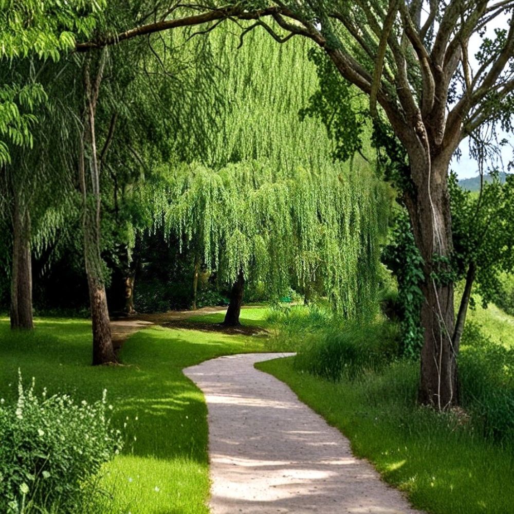 Weeping Willow Tree Live Plant | Fast Growing Shade Tree | Salix babylonica | Arching Canopy for Outdoor Gardens