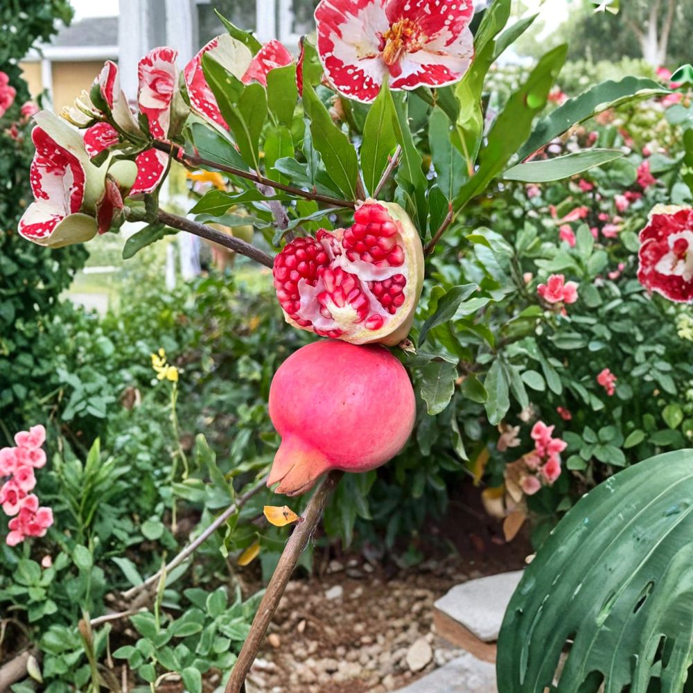 Cold Hardy Soft Seed Pomegranate Tree – Sweet Juicy Red Fruit & Ornamental Flowering | Punica granatum