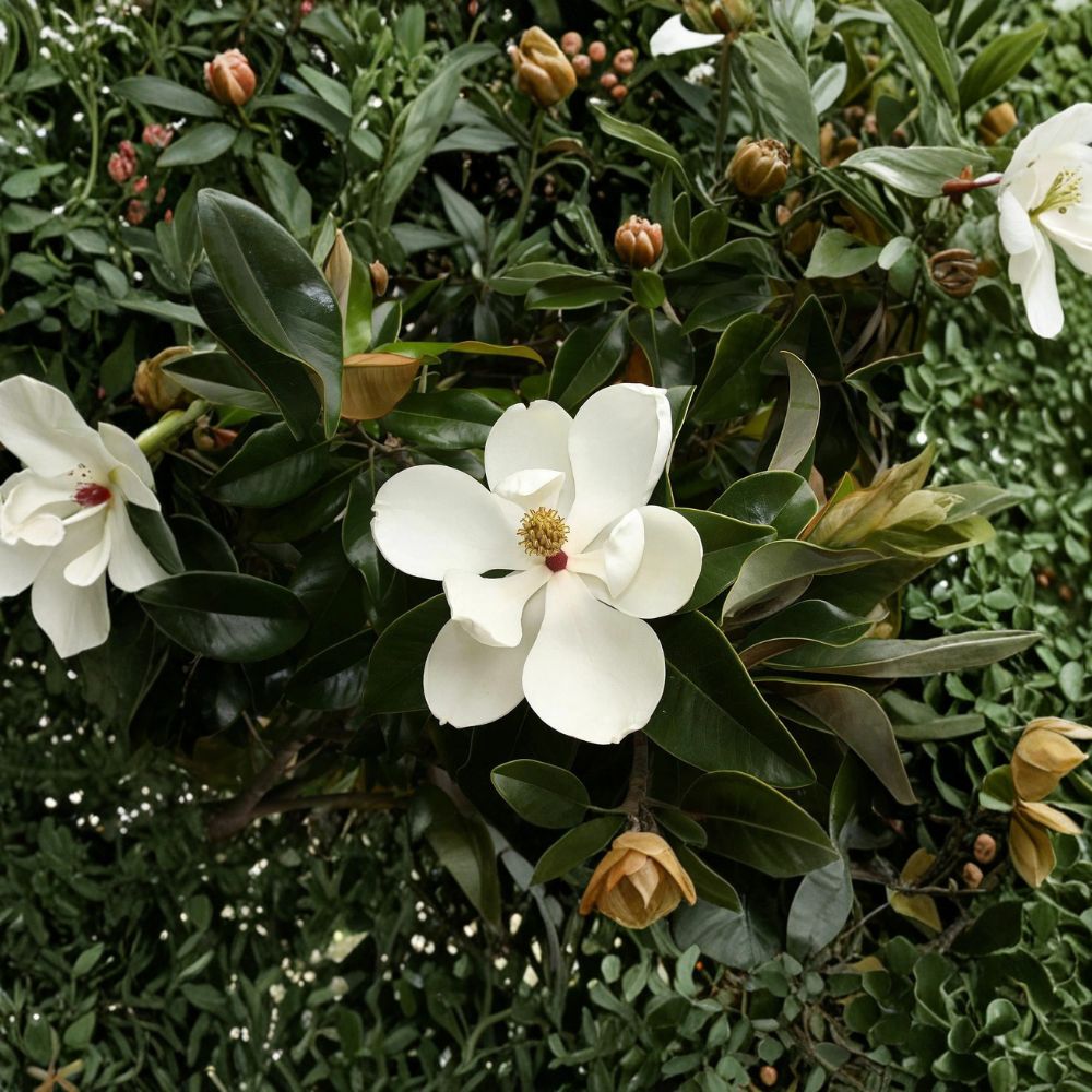 Southern Magnolia Tree - Magnolia grandiflora 6-8 Inch Evergreen Starter Plant with Fragrant White Blooms