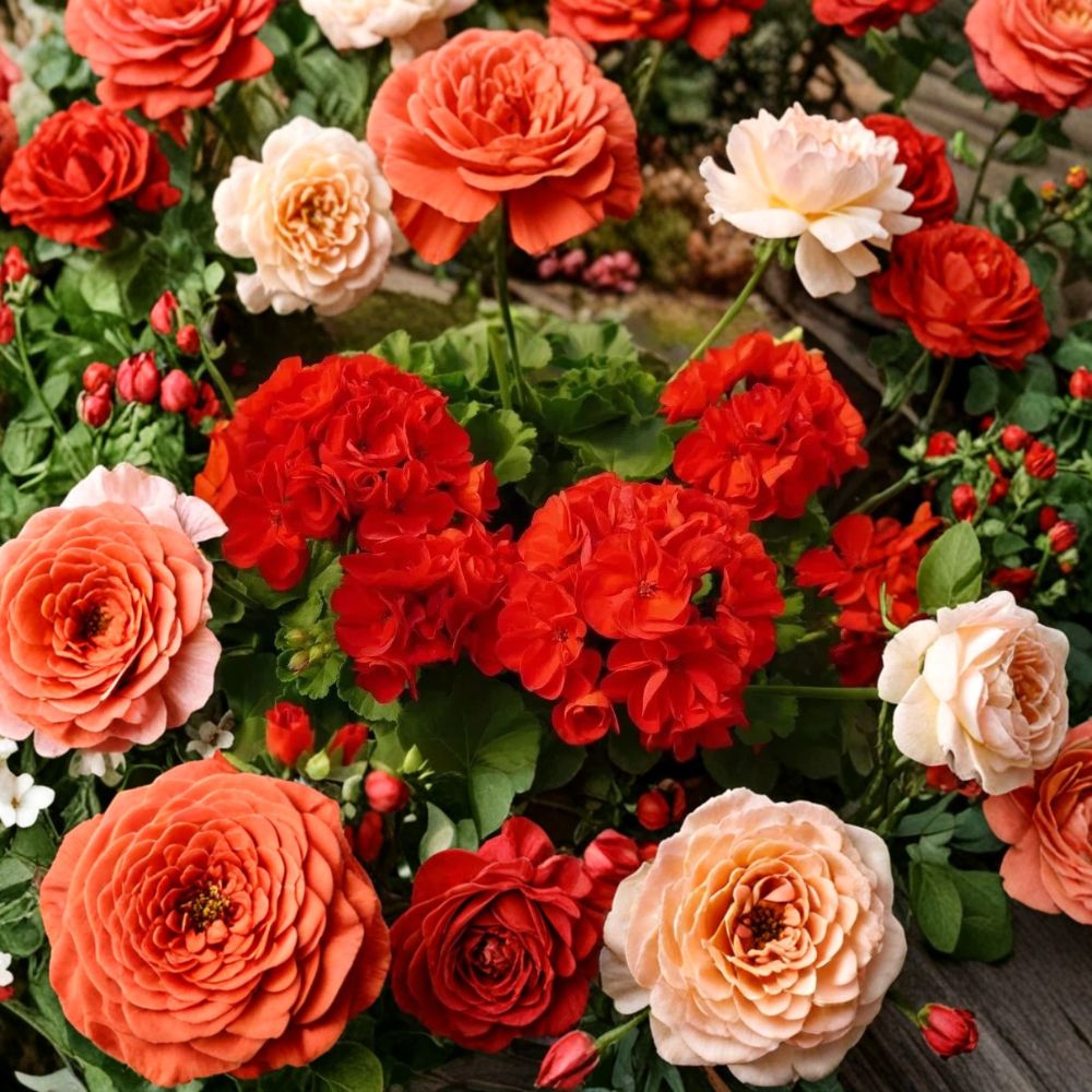 Red Geranium Seeds – 10 Premium Pelargonium x hortorum Flower Seeds for Patio & Hanging Baskets