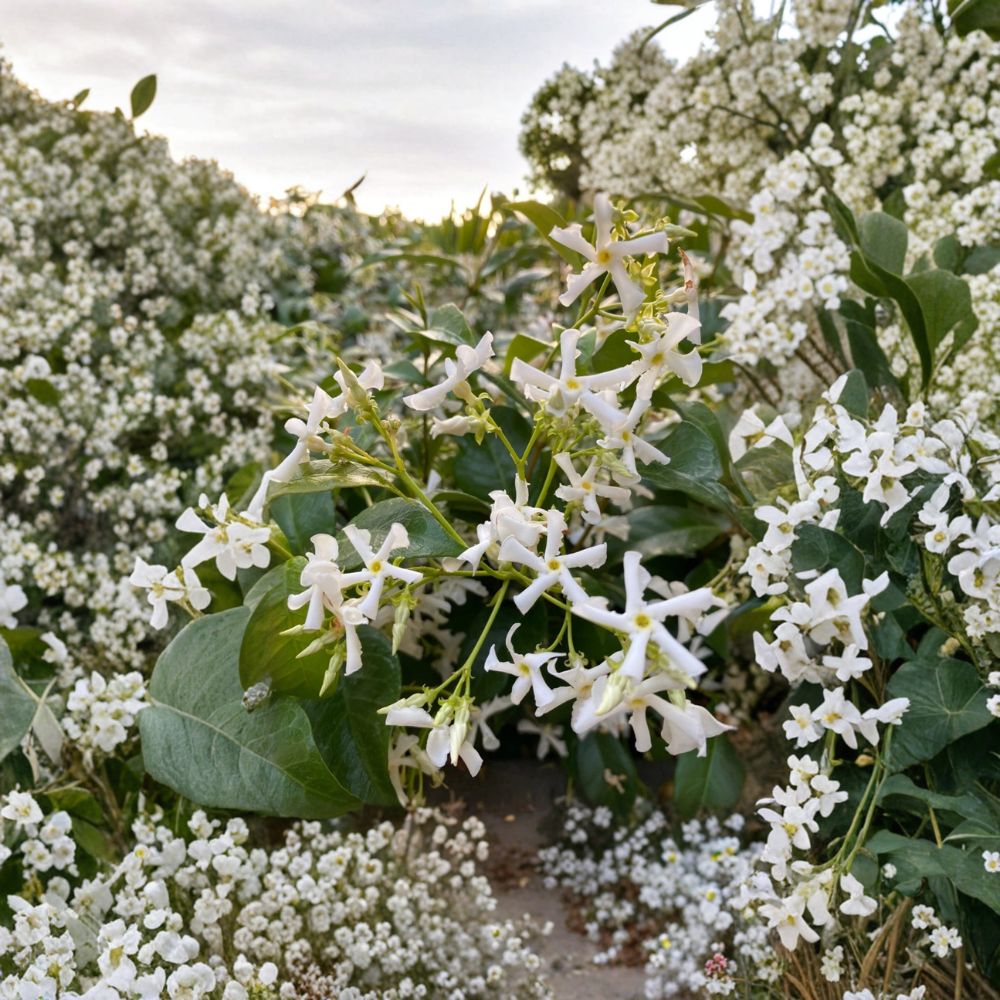 Star Jasmine Cuttings – 7 Unrooted Trachelospermum jasminoides for Propagation | Fragrant White Flower Vine