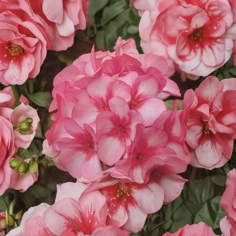 Mavericks Bicolor Geranium Seeds – 8 Pink & White Annual Pelargonium Seeds for Summer Blooms