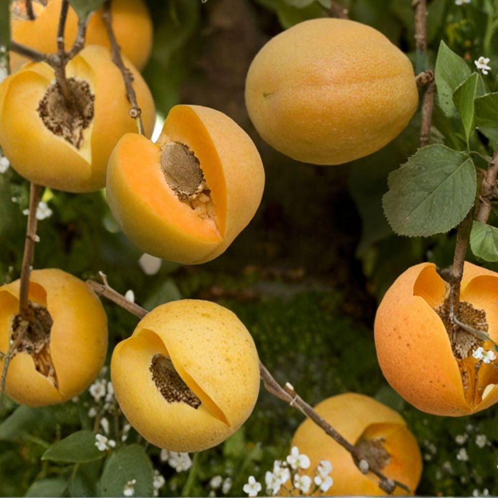 Brittany Gold Apricot Tree - Self-Fertile Bare Root Fruit Tree, 3 Feet Tall, Late Season Sweet Apricot