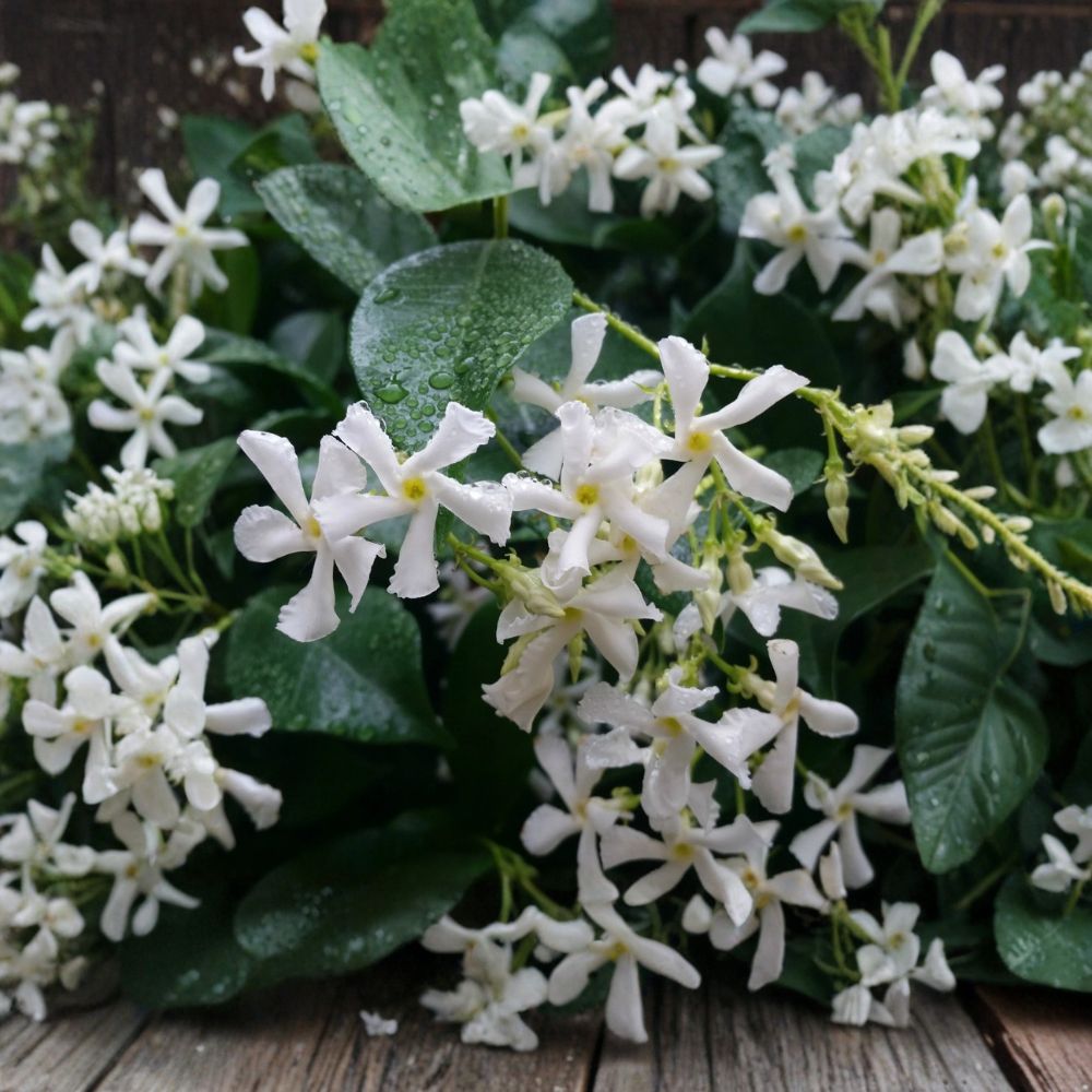 Confederate Star Jasmine Plant – Fragrant Evergreen Climbing Vine Bare Root Starter 3–10 Inches
