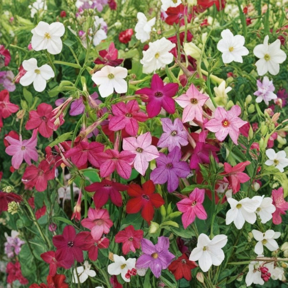 Jasmine Tobacco Seeds Mix – 10,000+ Nicotiana alata Seeds for Fragrant, Colorful Annual Blooms