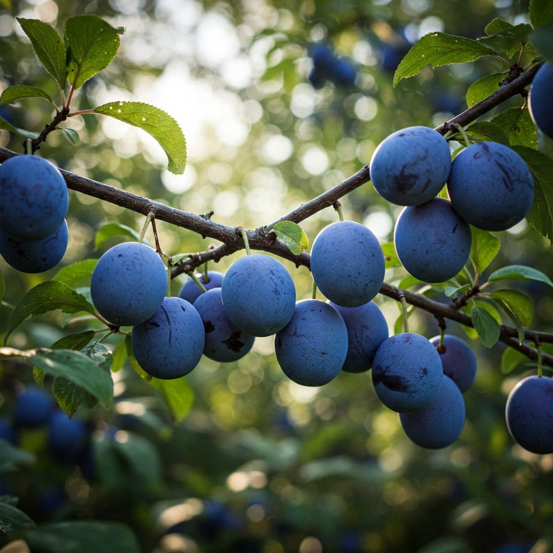 European Purple Plum Live Plant - 6-8 Inch Rooted Cuttings - Prunus domestica - Sweet Fruit, Hardy Zones 5-8