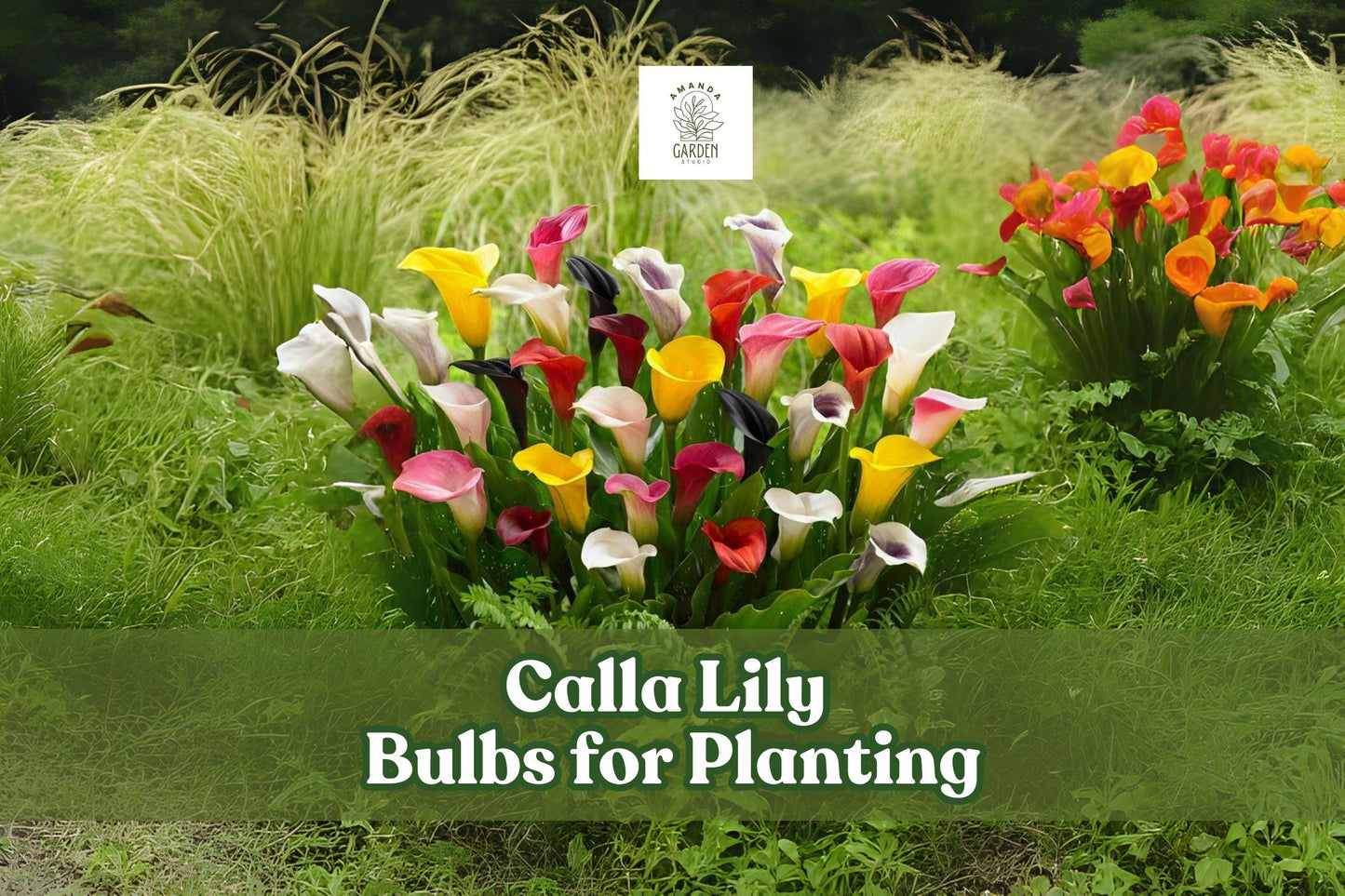 Mixed Color Calla Lily Bulbs Set of 3 â Zantedeschia spp. Summer Flowering, Easy to Grow, Ornamental Trumpet-Shaped Flowers