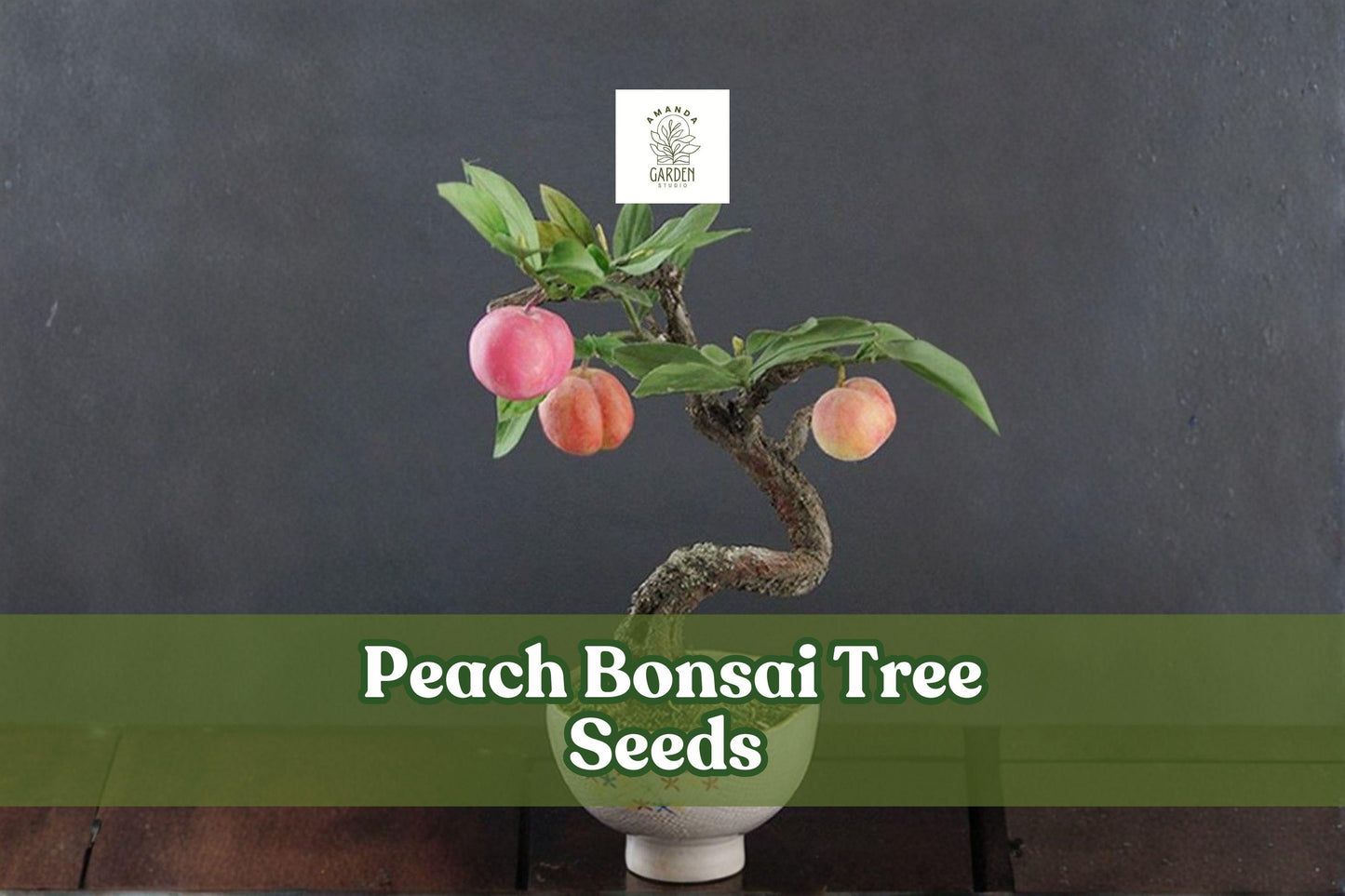 Peach Bonsai Tree Seeds - Prunus persica Fruit-Bearing Miniature Bonsai for Indoor & Outdoor Gardening (Set of 4)