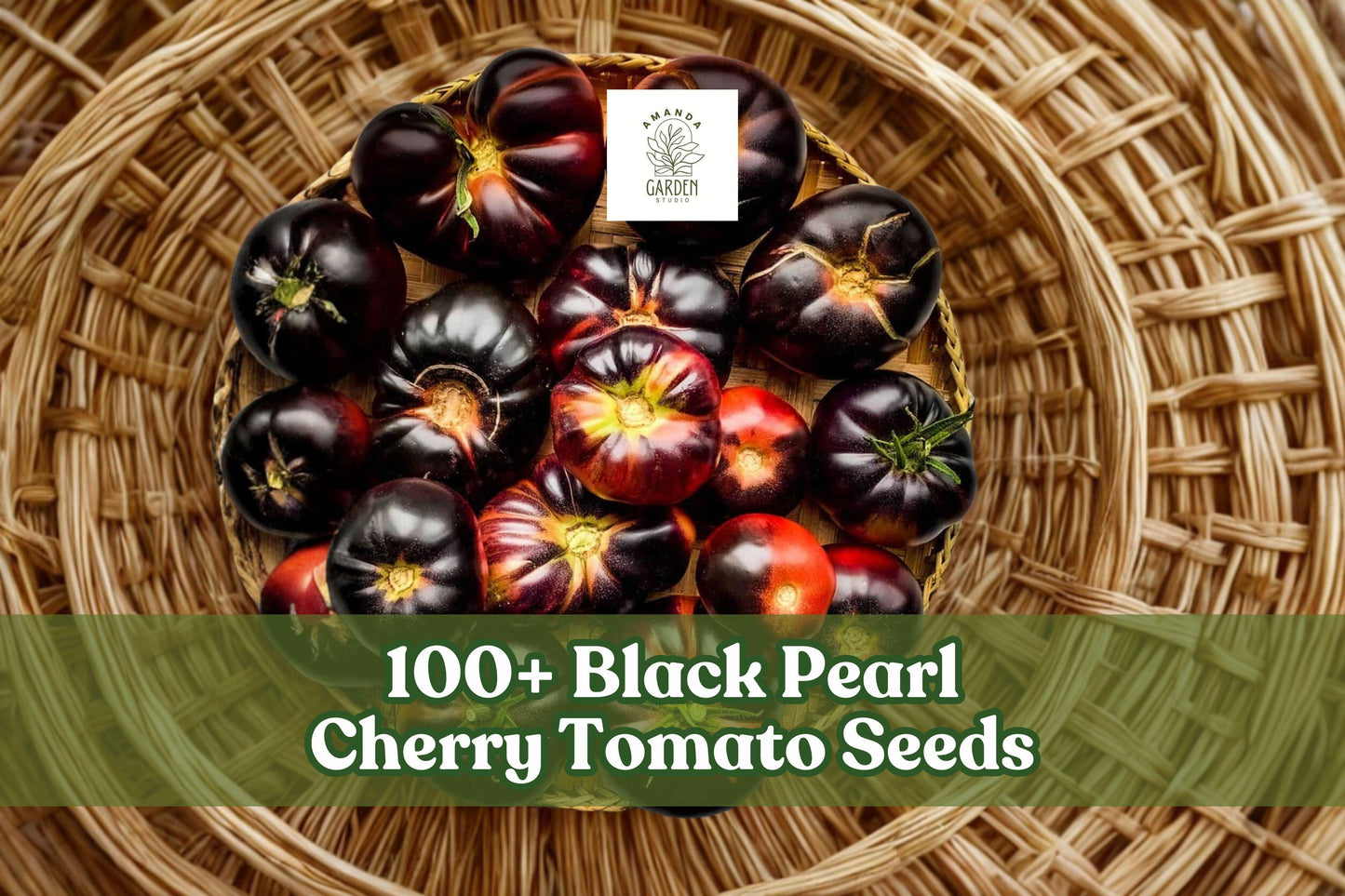 Black Pearl Cherry Tomato Seeds – 100+ Dark Heirloom Solanum lycopersicum for Containers & Gardens