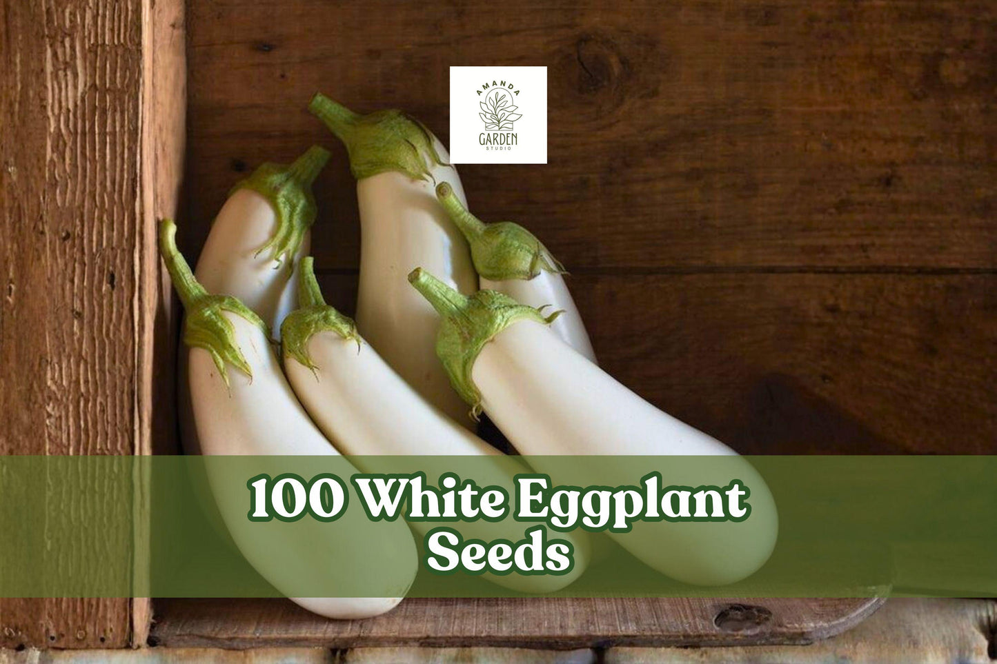 100 White Eggplant Seeds – Solanum melongena, White Fruit, Full Sun, 70 Days to Maturity, Garden Vegetable Seeds