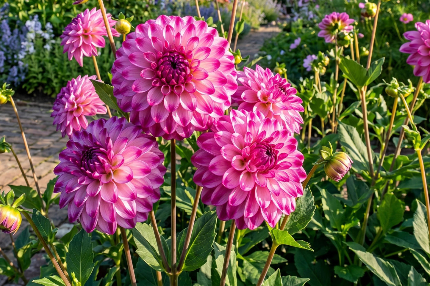 Giant Ball Dahlia Bulb Clumps – Caproz Pizzazz, Vibrant Flowers, Dahlia pinnata, Full Sun, Garden Flower Bulbs