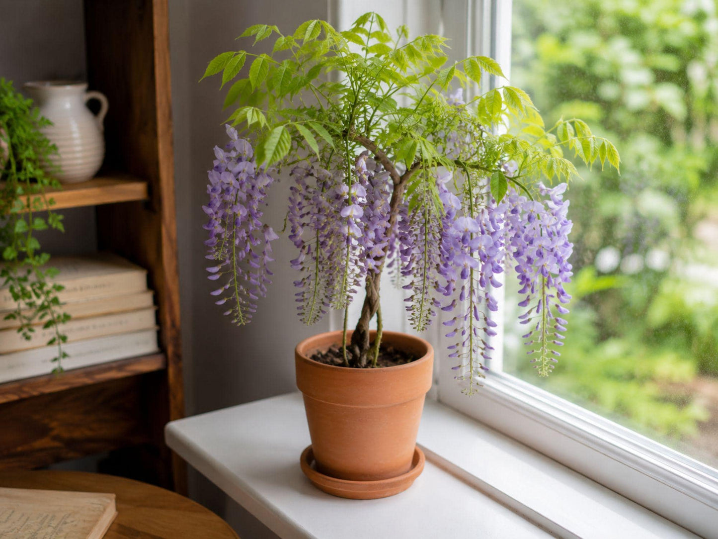 Amethyst Falls Wisteria Starter Plant – Native Flowering Vine with Fragrant Purple Blooms, Attracts Pollinators, 12-14 Inches