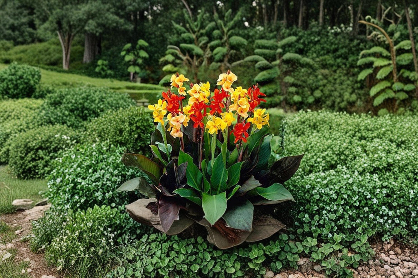 Mixed Canna Lily Bulb – Canna indica Flowering Plant for Garden Beds & Containers, Full Sun, Tropical, Perennial