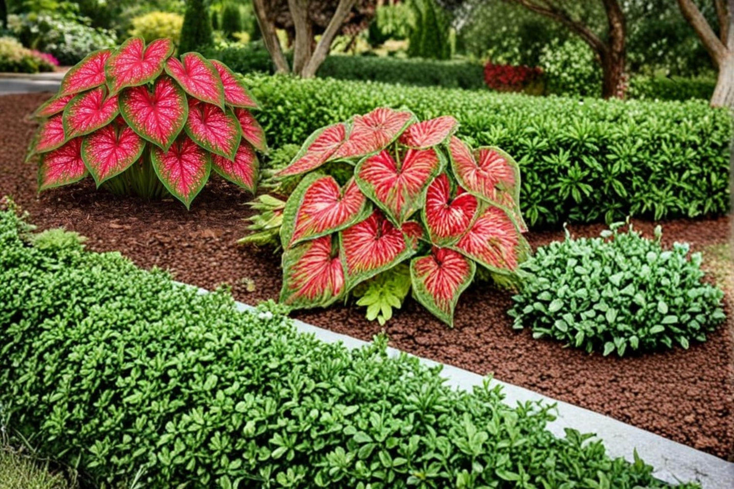Crimson Sky Caladium Bulbs – Caladium bicolor – Vibrant Shade Foliage Plant for Gardens & Containers