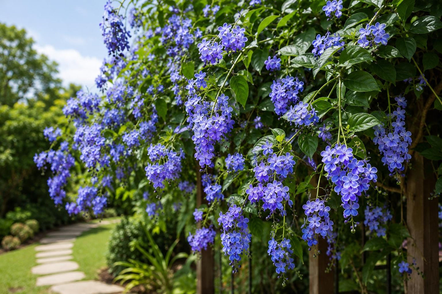 Blue Butterfly Bush Starter Plant - Blue Wings Clerodendrum Ugandense Rooted Plant for Butterfly Gardens
