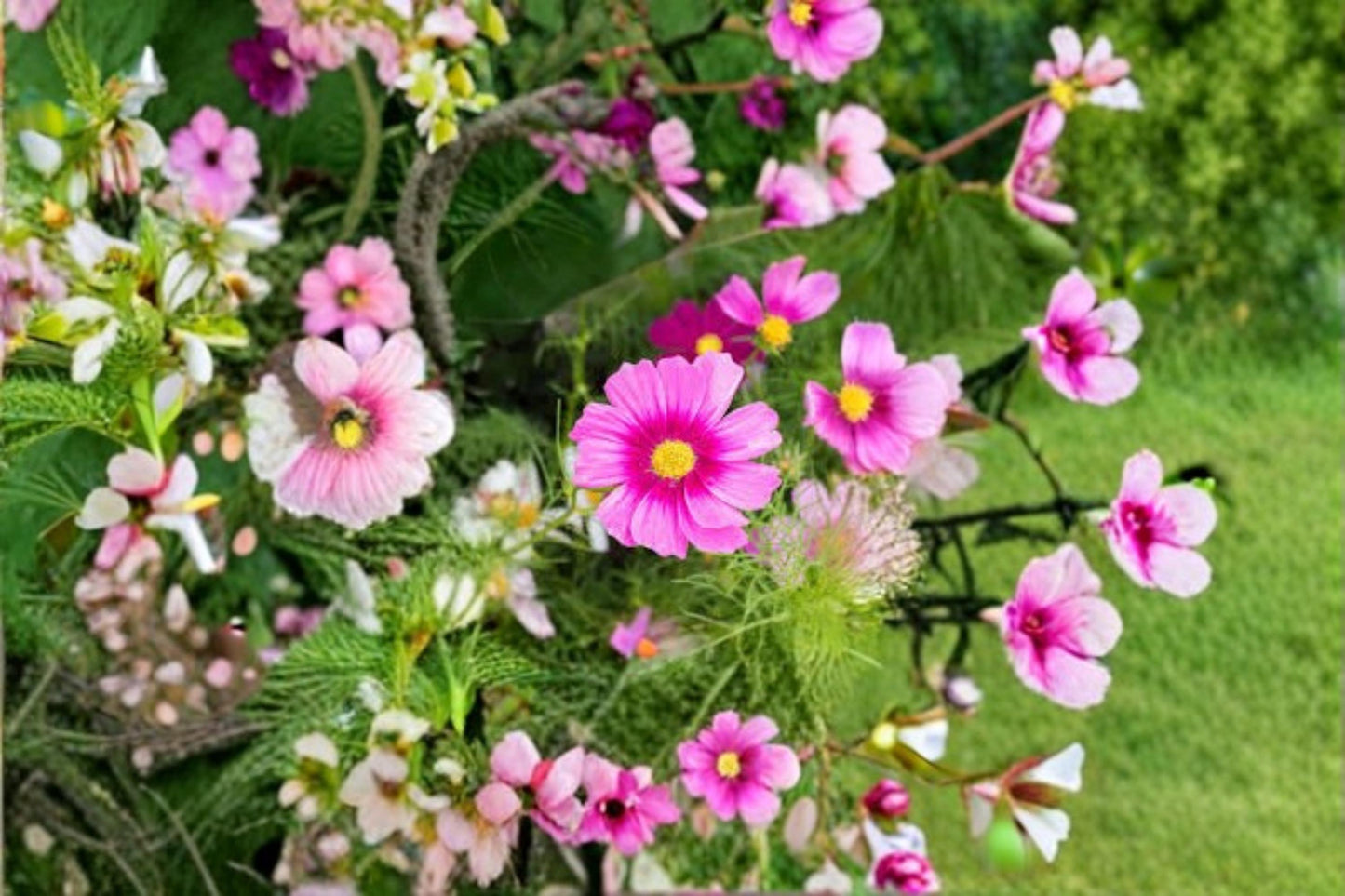 Crazy Mix Cosmos Seeds – Cosmos bipinnatus Non-GMO Flowering Annual Bulk Seeds for Garden Borders & Pollinator Gardens