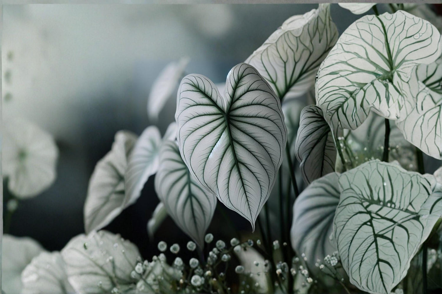 Snow White Caladium Bulbs – Ornamental Foliage Plant for Shade Gardens, Container, Landscape – Caladium bicolor