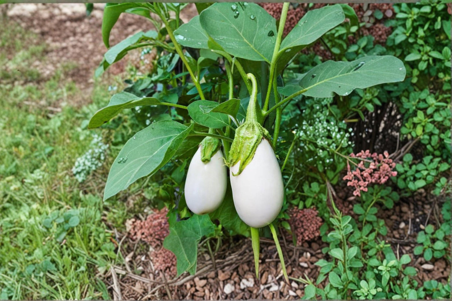 White Eggplant Seeds 100ct – Solanum melongena Heirloom Vegetable Seeds for Garden, Container & Raised Bed Planting