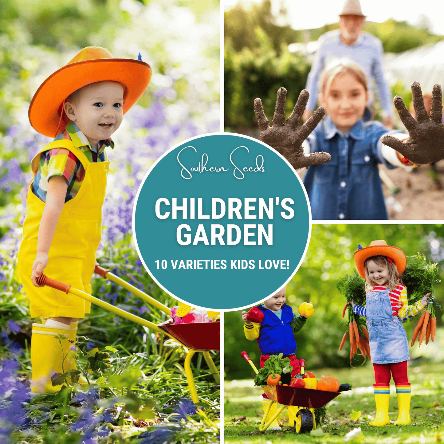 Kids Garden Seed Collection – 10 Varieties for Kids, Easy-to-Grow, Fast Sprouting, Fun Vegetables & Flowers, Educational Gardening Kit
