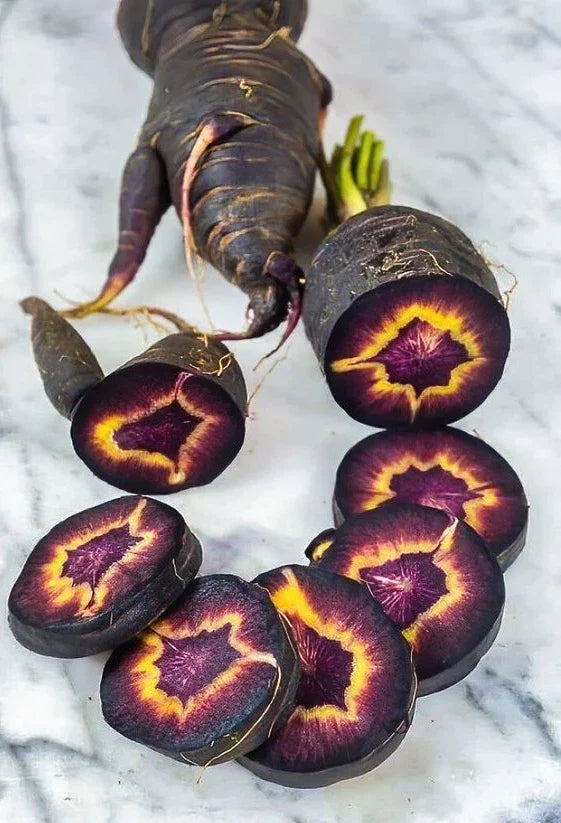 Black Nebula Carrot Seeds - Organic Non-GMO Heirloom Daucus carota, Rare Dark Purple Root, 100+ Fresh Vegetable Seeds
