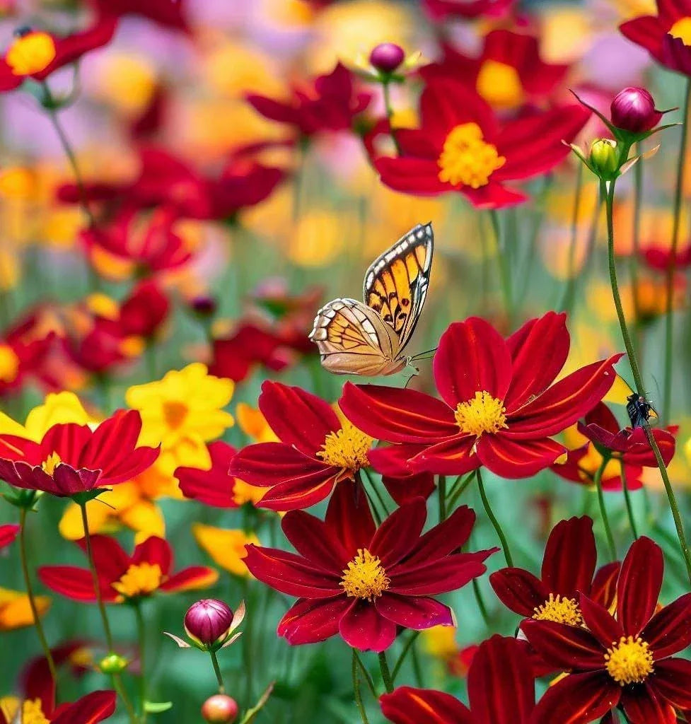 Dwarf Coreopsis Wildflower Seeds - 2000+ Perennial Coreopsis tinctoria Seeds for Colorful Gardens