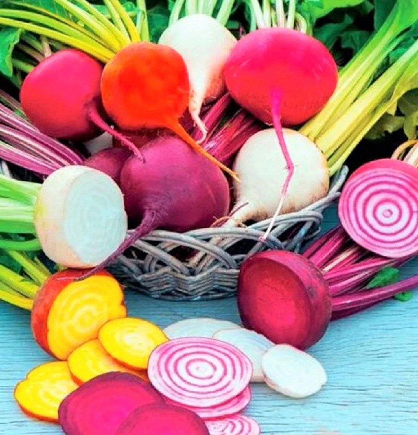 Rainbow Blend Beet Seeds - Non-GMO Assorted Colors, 100+ Beta vulgaris Seeds for Garden, Salad, and Cooking