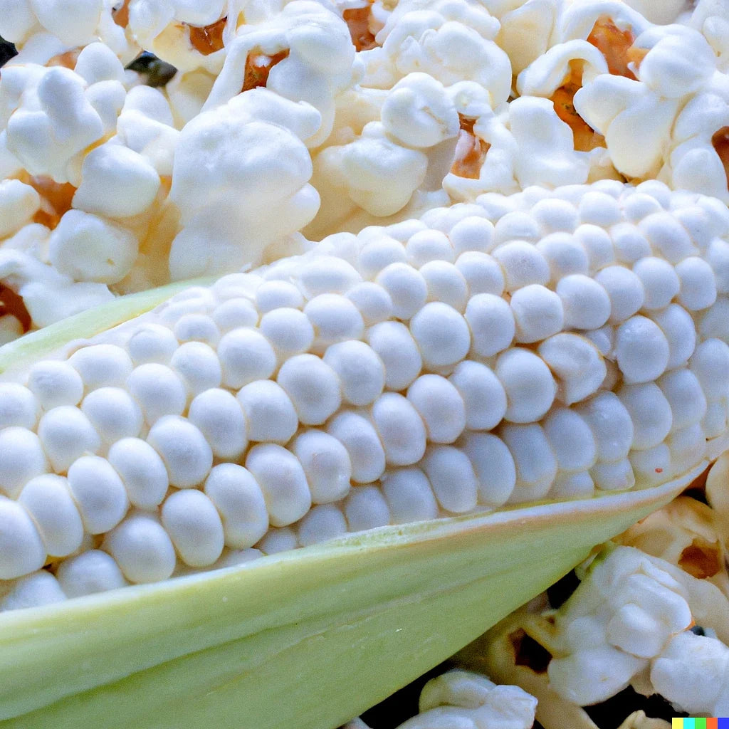 White Popcorn Seeds - 50+ Non-GMO Japanese Hulless Corn Zea mays everta for Home Garden, Fluffy Popcorn, Free Shipping USA