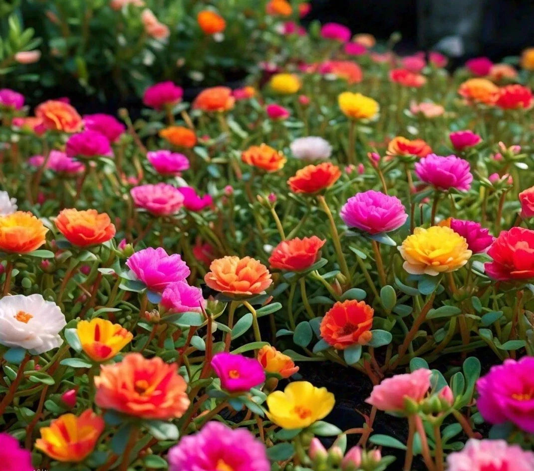 Mixed Moss Rose Seeds, Portulaca Grandiflora, Colorful Ground Cover, Drought-Tolerant, Full Sun, 1000+ Seeds