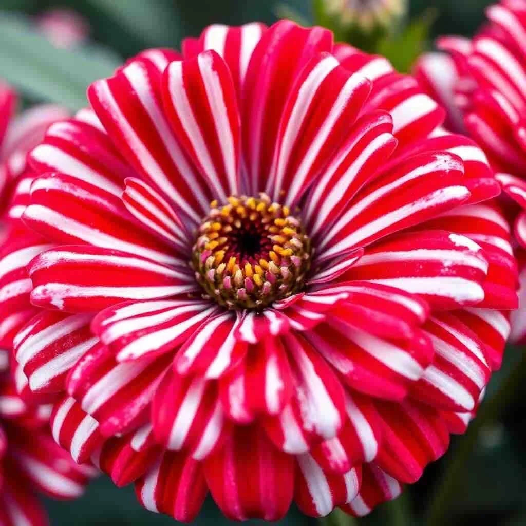 Peppermint Zinnia Seeds, Double Bloom, Rare Red and White Flowers, Zinnia elegans, Non-GMO, Butterfly Attracting, Garden Flowers