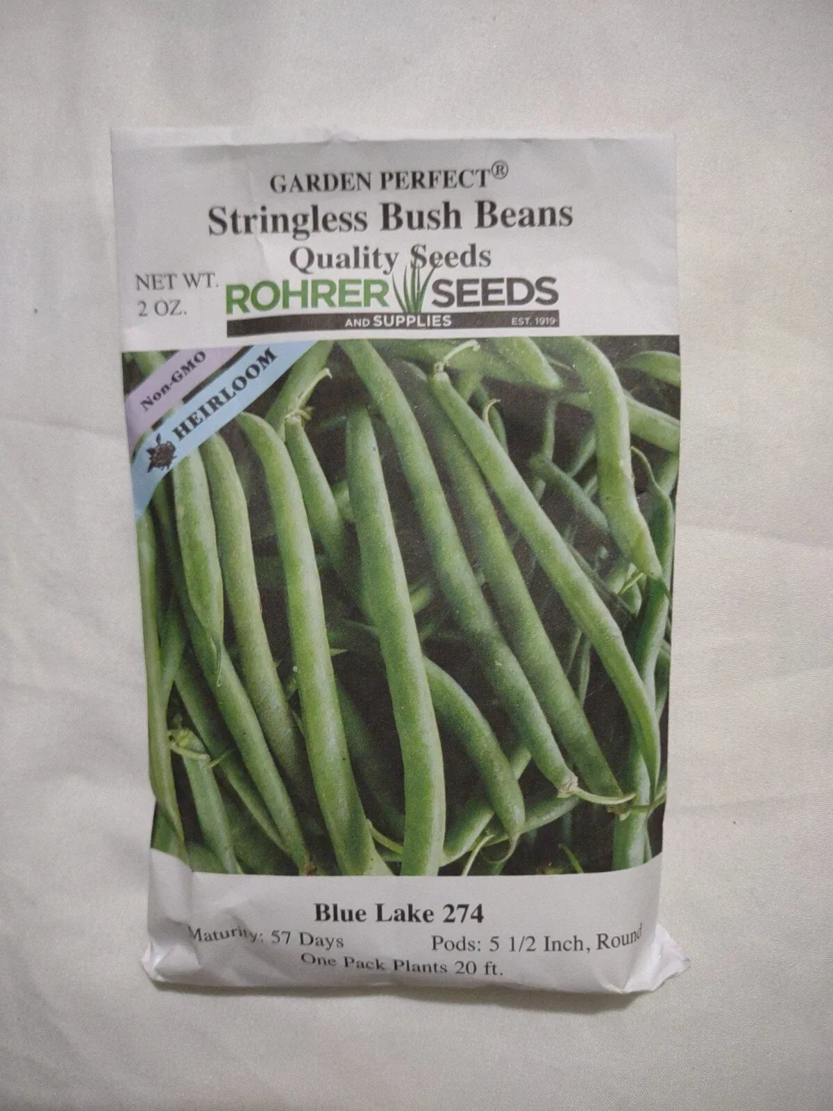 Stringless Bush Beans Seeds 2oz Blue Lake 274 Non-GMO Phaseolus vulgaris, Full Sun, Easy Grow