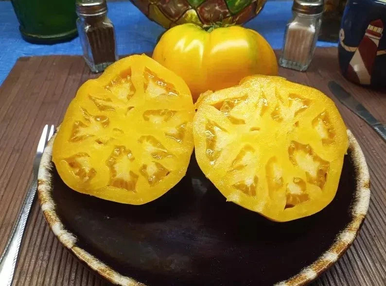 Golden Jubilee Tomato Seeds - Organic Heirloom Non-GMO Solanum lycopersicum, Full Sun, Bountiful Harvest