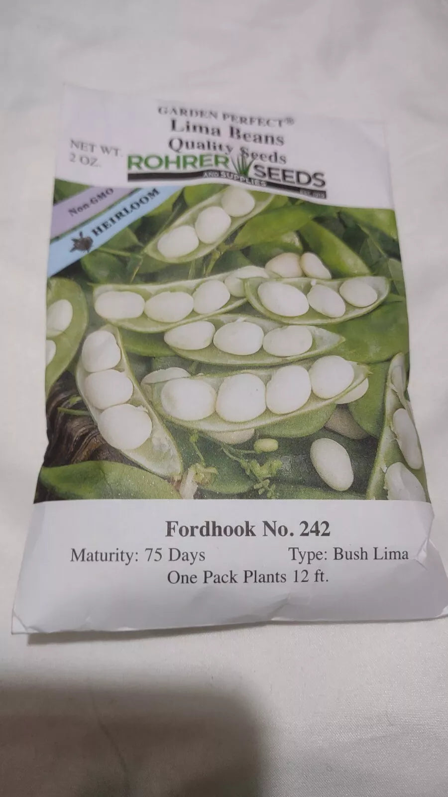 Lima Bean Seeds 2oz Heirloom Non-GMO Bush Type Phaseolus lunatus for Home Garden
