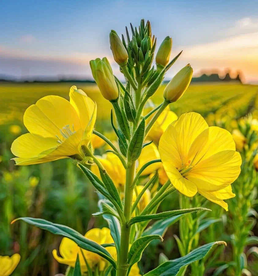 Evening Primrose Seeds Bulk - Large Yellow Flowers, Oenothera biennis, Drought-Tolerant Biennial for Garden, Wildflower Meadow